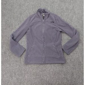 The North Face Fleece Jacket Womens Small Lavender Full Zip Logo Mock Neck